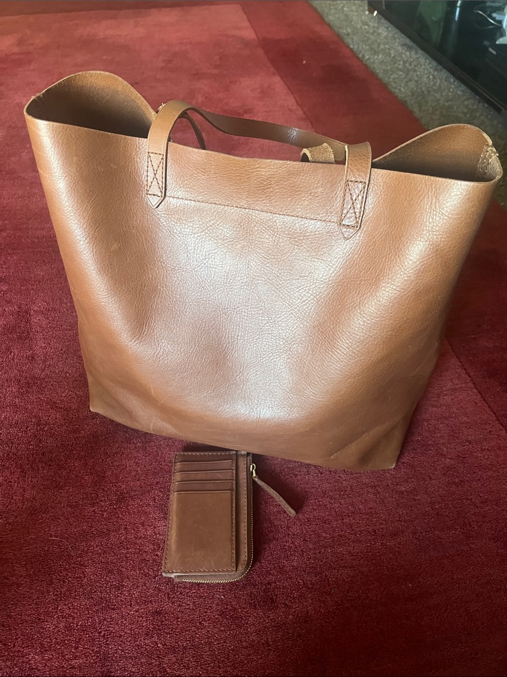 MADEWELL TRANSPORT TOTE, ENGLISH SADDLE W/CARD WALLET - Picture 10 of 15